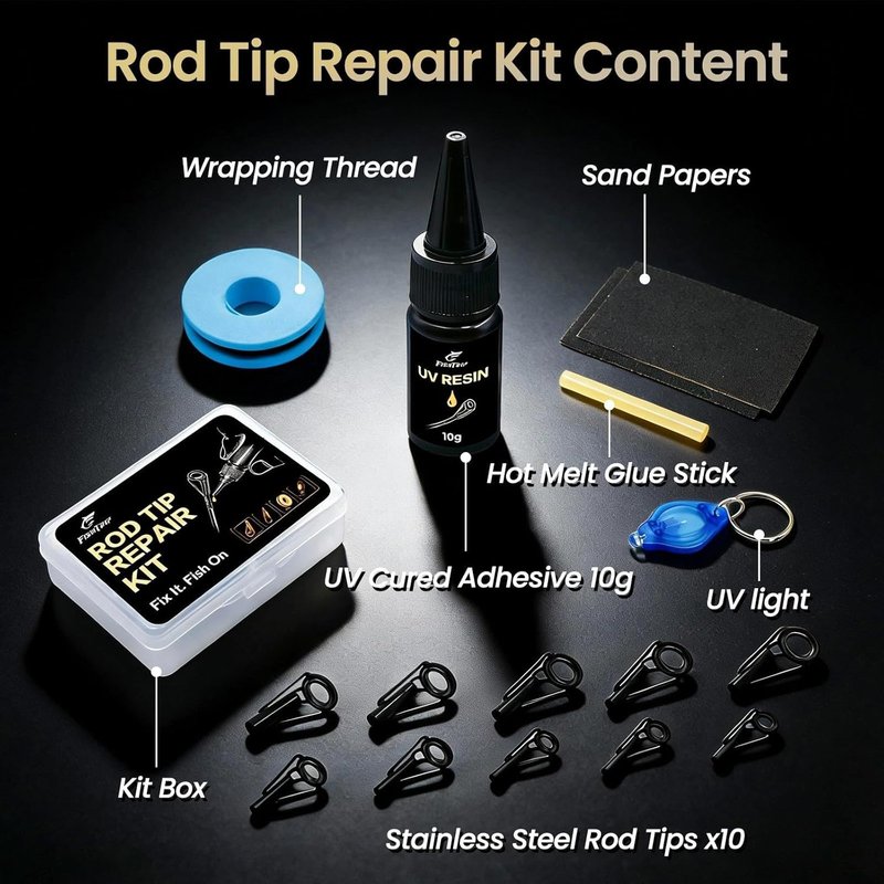 Fishing Rod Tip Repair Kit - Stainless Steel & Ceramic Guides | 20/60/70/90/230pcs Replacement Eyelets