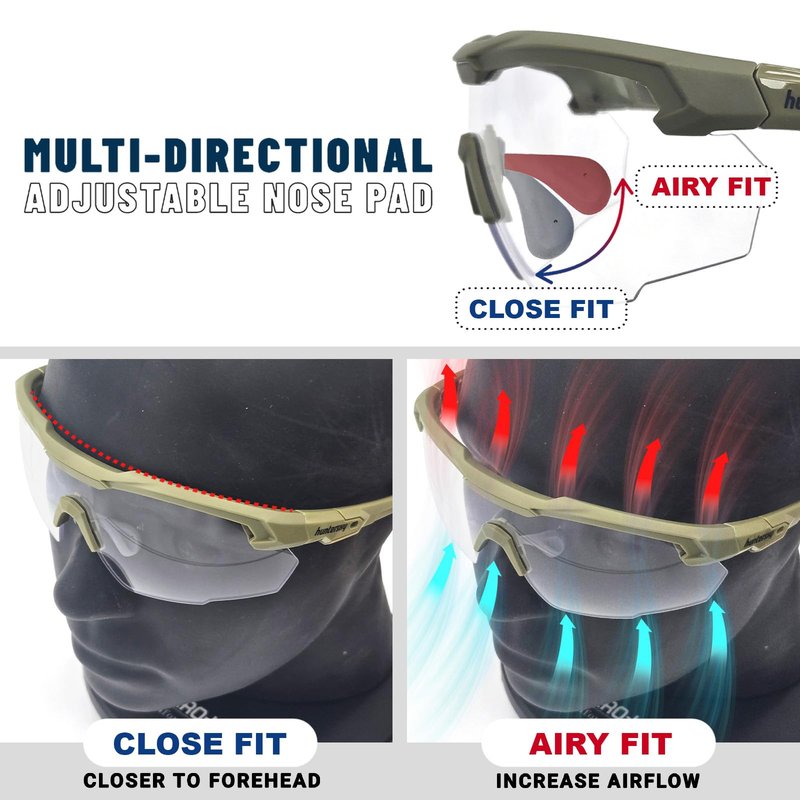 HTS HUNTERSKY S59 Smoke Grey Ballistic Tactical Shooting Glasses ANSI Z87+ Polarized Anti-Fog UV400 Eyewear for Airsoft Range Security and Outdoor Sports, for Men and Women