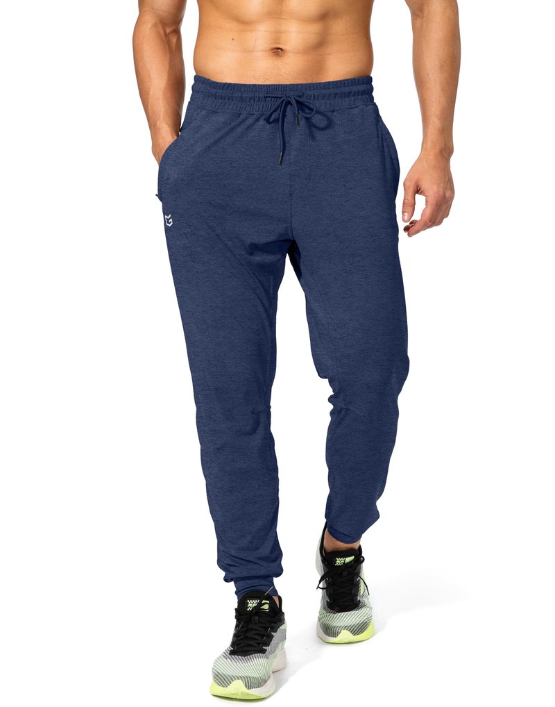 G Gradual Men's Sweatpants with Zipper Pockets Athletic Pants Traning Track Pants Joggers for Men Soccer, Running, Workout(Heathered Academy Blue,M)