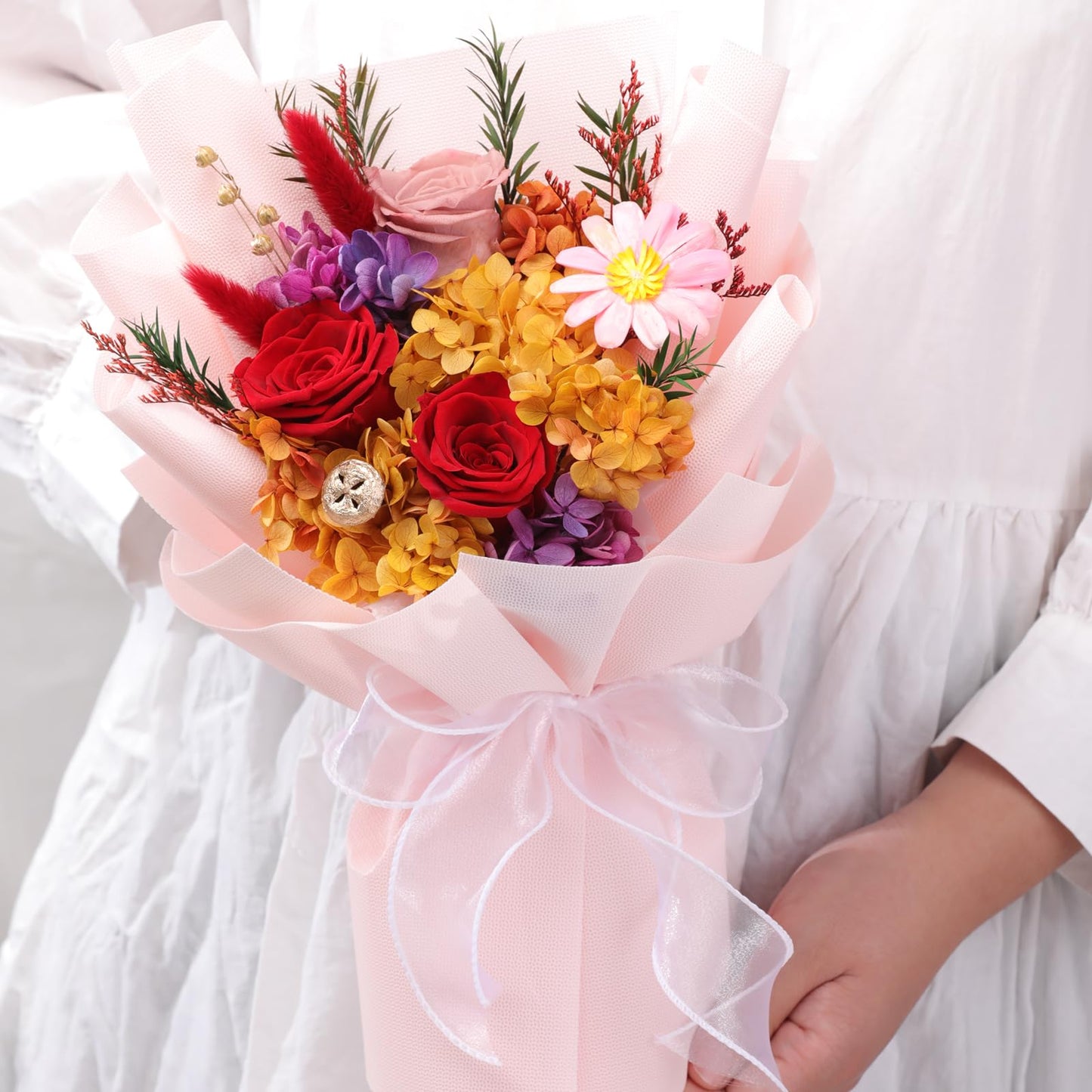 lovenfold Flowers for Delivery,Preserved Flowers Bouquets,Purple Rose Bouquets That Last 1-3 Years,Birthday Flowers Gifts for Women Mom Grandma Wife Friends