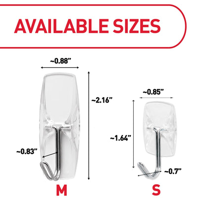 Command Small Clear Wire Toggle Hooks, 10 Wall Hooks and 12 Command Strips, Damage-Free Hanging with Adhesive, Great for Hanging Christmas Decorations, Holds up to 0.5 lb