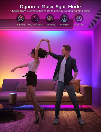 Govee 100ft RGBIC LED Strip Lights, Smart LED Lights Work with Alexa and Google Assistant, LED Lights for Bedroom WiFi App Control Segmented DIY Multiple Colors, Color Changing Light, (2 x 50ft)