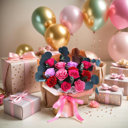 lovenfold Flowers for Delivery,Preserved Flowers Bouquets,Purple Rose Bouquets That Last 1-3 Years,Birthday Flowers Gifts for Women Mom Grandma Wife Friends