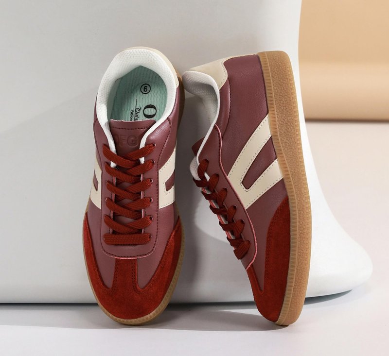 Women's Retro Gum Sole Fashion Sneakers-Lace Detail Casual Retro Walking Shoes-Gum Sole Casual Tennis-Anti Slip Trainers
