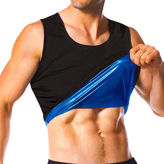 Men's Sauna Shirt - Short Sleeve Sweat Body Shaper Vest for Gym Workouts | Fitness Tank Top