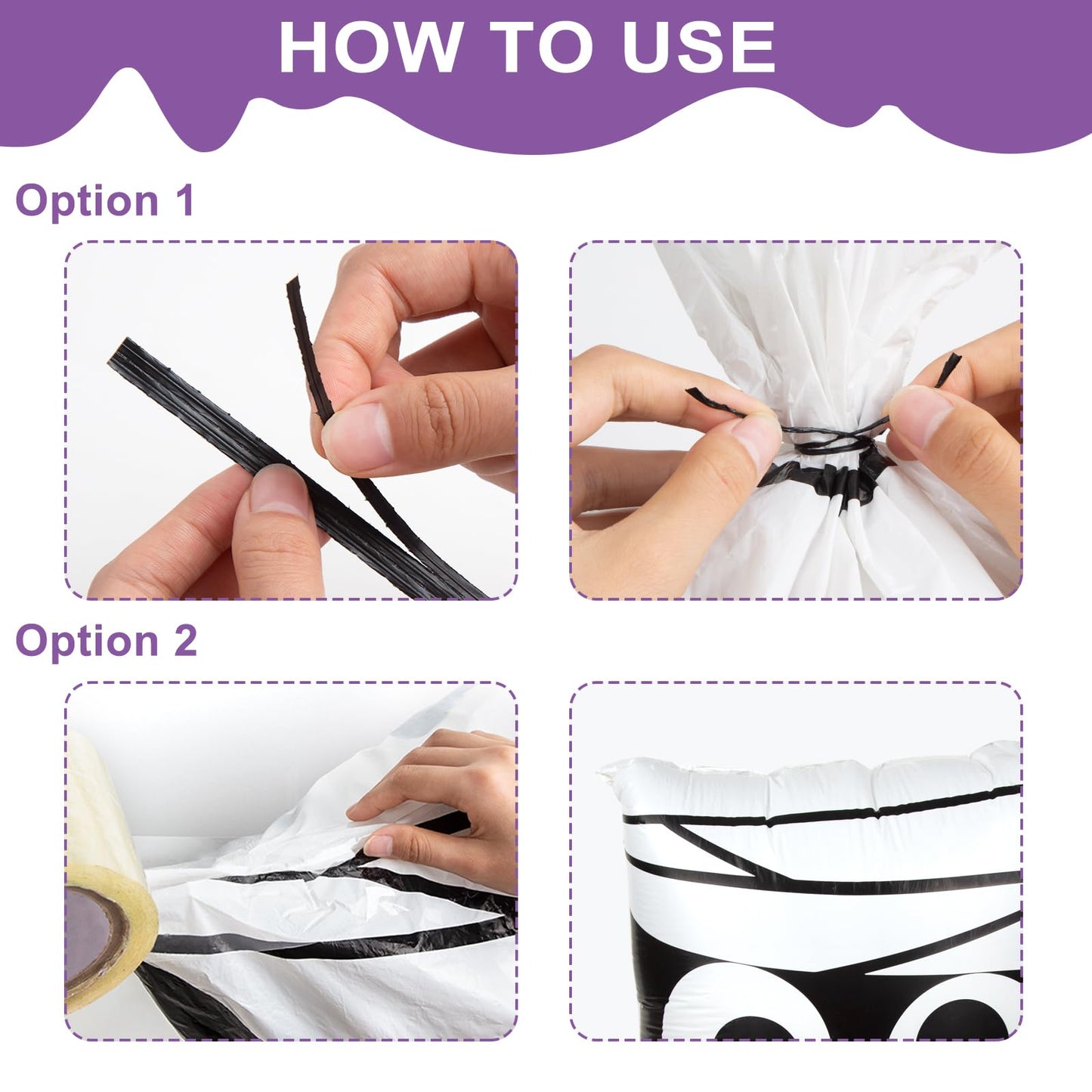 10 Pack Halloween Leaf Lawn Bags - Giant Pumpkin Lawn Bag with Twist Ties, Reusable Trash Bag for Outdoor Garden Decoration, Thanksgiving Fall Yard Decor