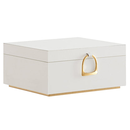 SONGMICS 2-Layer Jewellery Box, Jewellery Organiser with Handle, Removable Jewellery Tray, Jewellery Storage, Floating Effect, 20.5 x 24 x 11 cm, Gift Idea, White JBC165W01