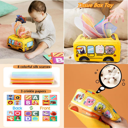 ELLECK Baby Toys 6 to 12 Months, Montessori Toys for 1 Year Old, Silicone Pull String Teething Toy, Stacking Building Blocks Infant Toddler Toy 0-3, Color Shape Bin Sensory, Baby Boys&Girls Gifts