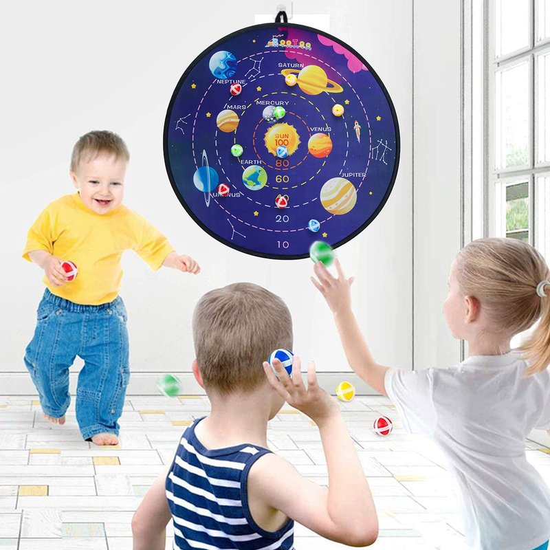 BooTaa 2 Pack 29" Large Dart Board Game Set with 20 Sticky Balls, Indoor/Sport Outdoor Fun Party Play Games, Boys Girls Toys, Birthday Toy Gifts for 3 4 5 6 7 8 9 10 11 12 Year Old Boys Girls Kids
