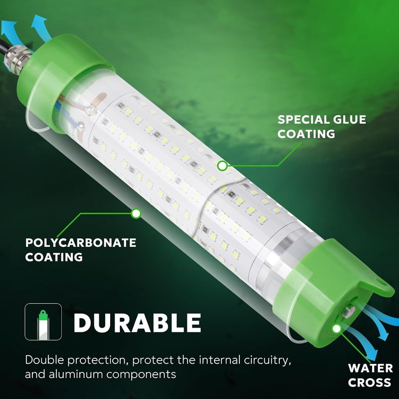 LED Underwater Fishing Light - Fish Attracting Submersible Light | IP68 Waterproof, 45W-200W Options