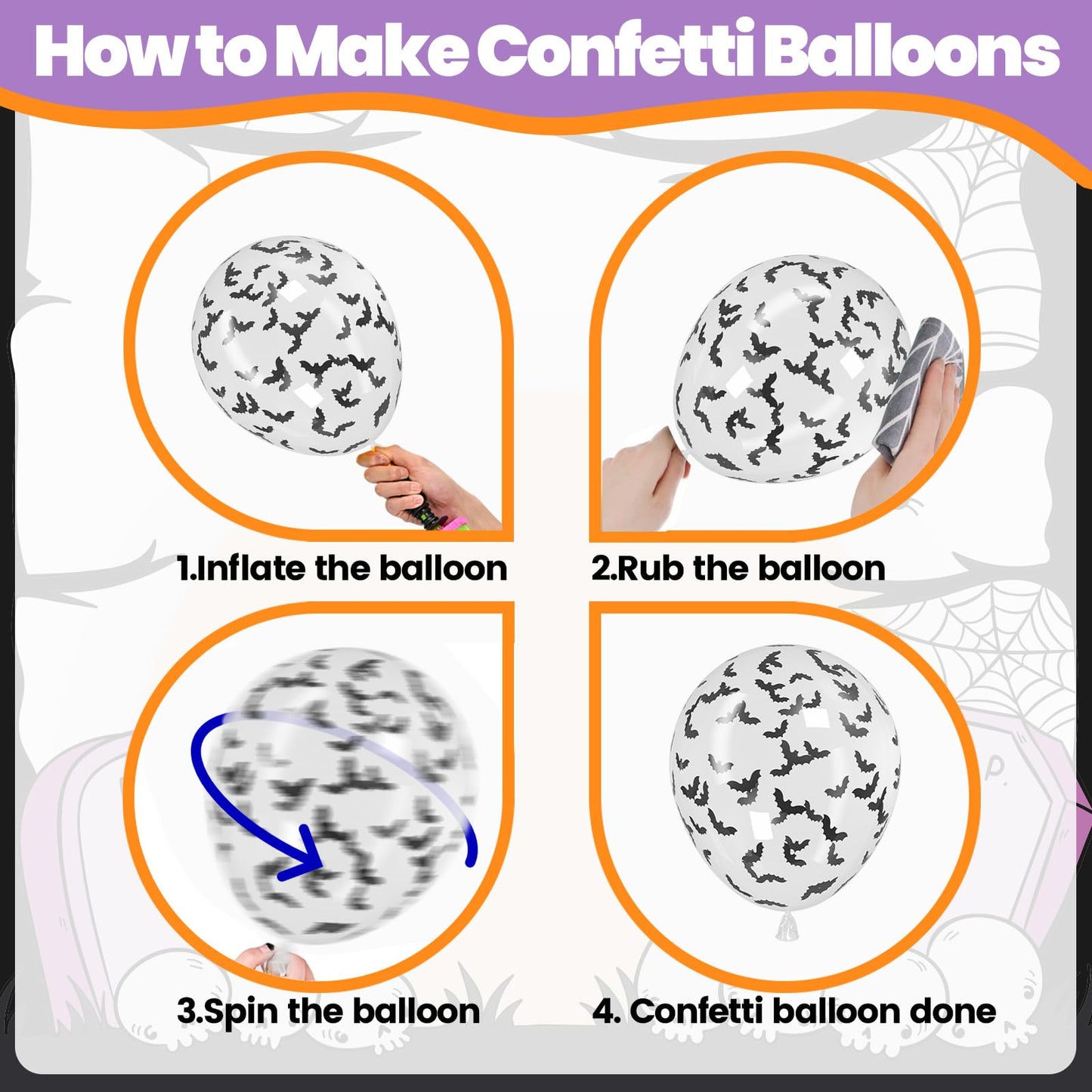 Halloween Balloons,12 Inch Blue Black and Orange Balloons with Boo,Ghost,Hat,Bat Design for Halloween Baby Shower Birthday Wedding Engagement Gender Reveal Party Decorations