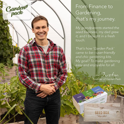 Garden Pack Grow Your Own Kit - 75 Varieties of Herb, Flower and Vegetable Seeds - Gardening Gifts for Men and Women with 30,000 Seeds for Planting