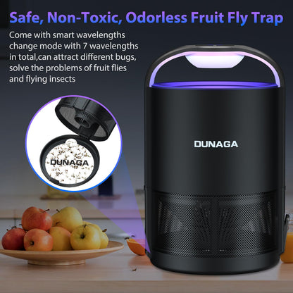 Fly Traps Indoor,Gnat Traps,Fruit Fly Trap,Bug Zapper Indoor, Automatic Mosquito Traps for Home with 10 Sticky Glue Boards,Auto Black