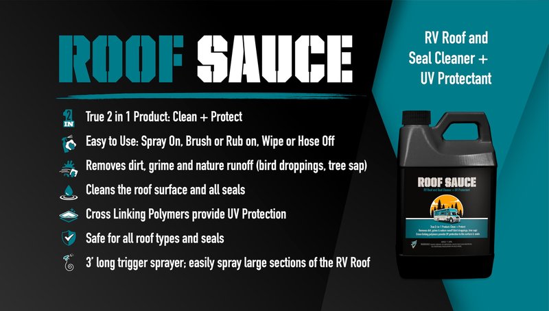Bling Sauce Roof Sauce, 2-in-1 RV Roof and Seal Cleaner Plus UV Protectant, 64 oz.