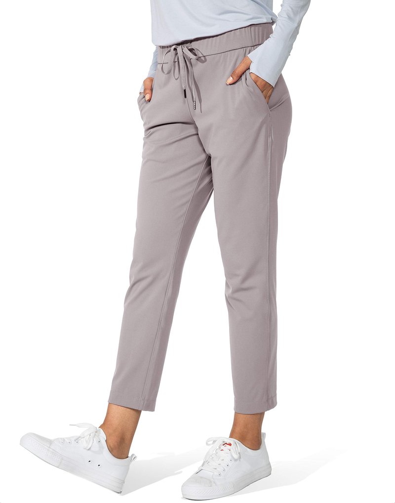 G Gradual Women's Pants with Deep Pockets 7/8 Stretch Sweatpants for Women Athletic, Golf, Lounge, Work (Dusty Grey, XX-Large)