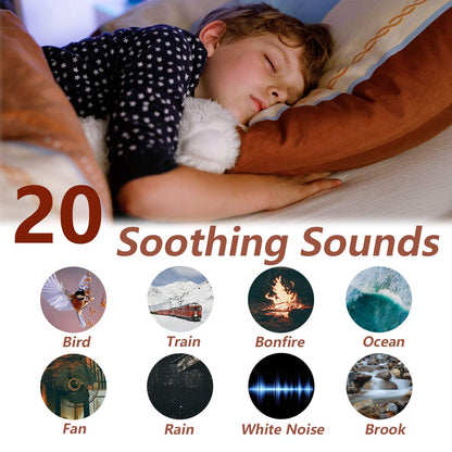 Magicteam Sound Machines White Noise Machine with 20 Non Looping Natural Soothing Sounds and Memory Function 32 Levels of Volume Sleep Sound Timer Therapy for Baby Kids Adults (White Little)