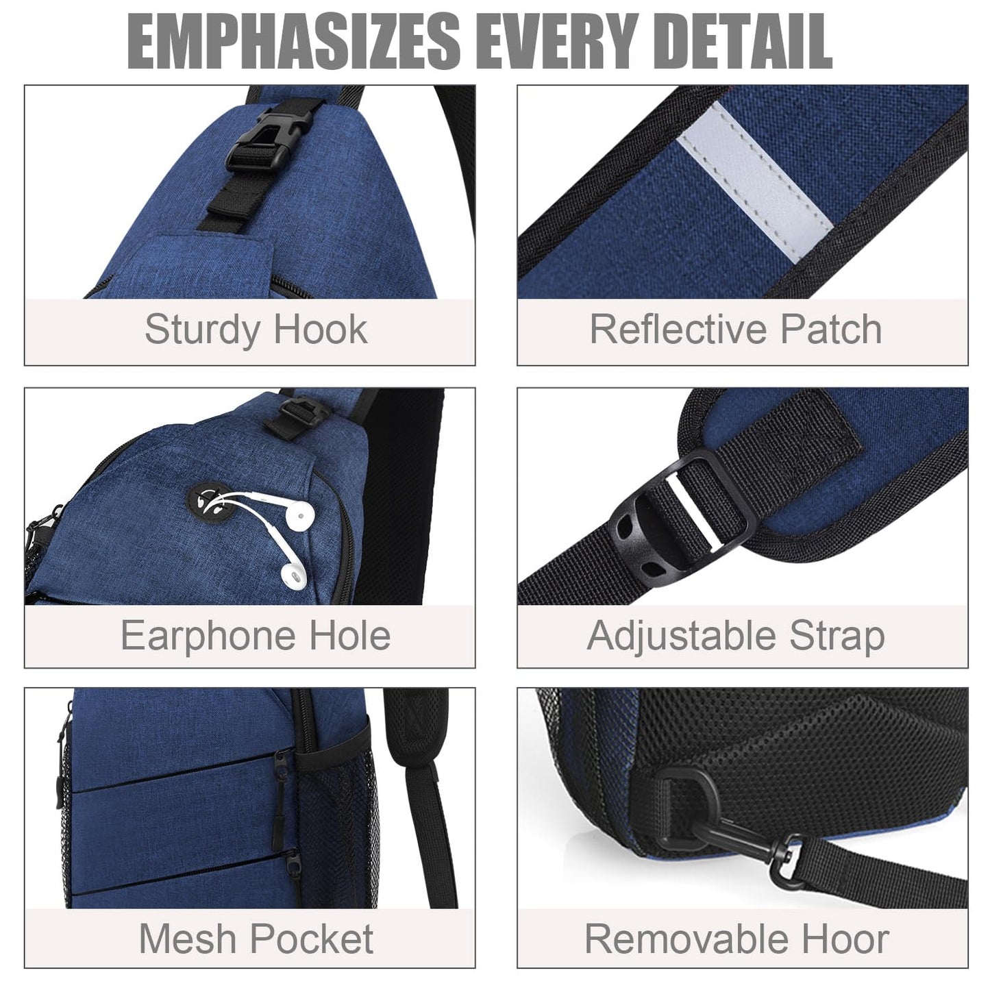 Crossbody Bags for Women Men Trendy Sling Bag Bakpack Casual Chest Bag with Convertible Shoulder Strap