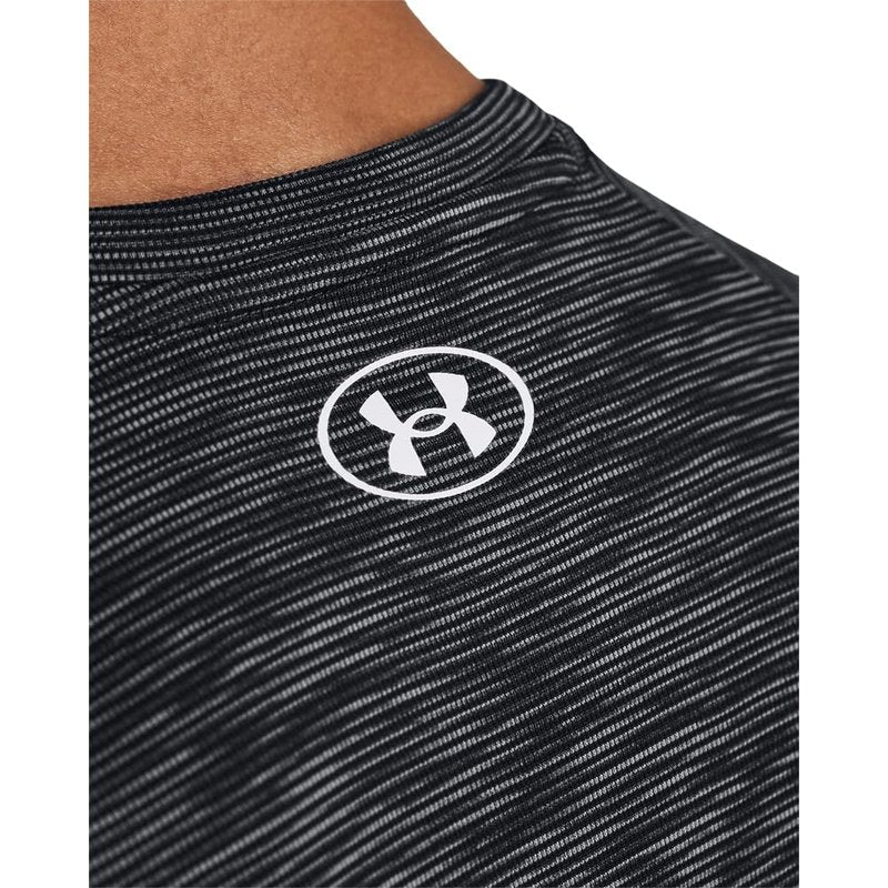 Under Armour Men's Tech Textured Short Sleeve T Shirt, (001) Black / / White, Large