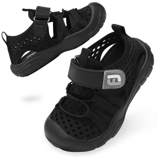 JOINFREE Kids Water Sports Shoes Toddler Auqa Sneakers Boys Girls Outdoor Quick Dry Beach Surf Barefoot Lightweight Non-Slip Breathable Swim Shoes 9 Toddler Black