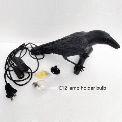 NorDiem Crow Wall Lamp, Unique Gothic Raven Birds Wall Sconce Light for Bedside Bedroom Living Room Farmhouse Decor (Left Black Wall Lamp)
