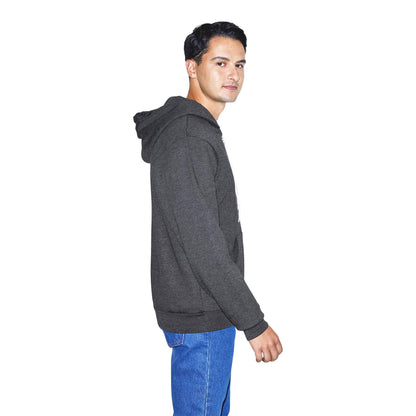 American Apparel Men's Flex Fleece Long Sleeve Zip Hoodie, Dark Heather Grey, Small