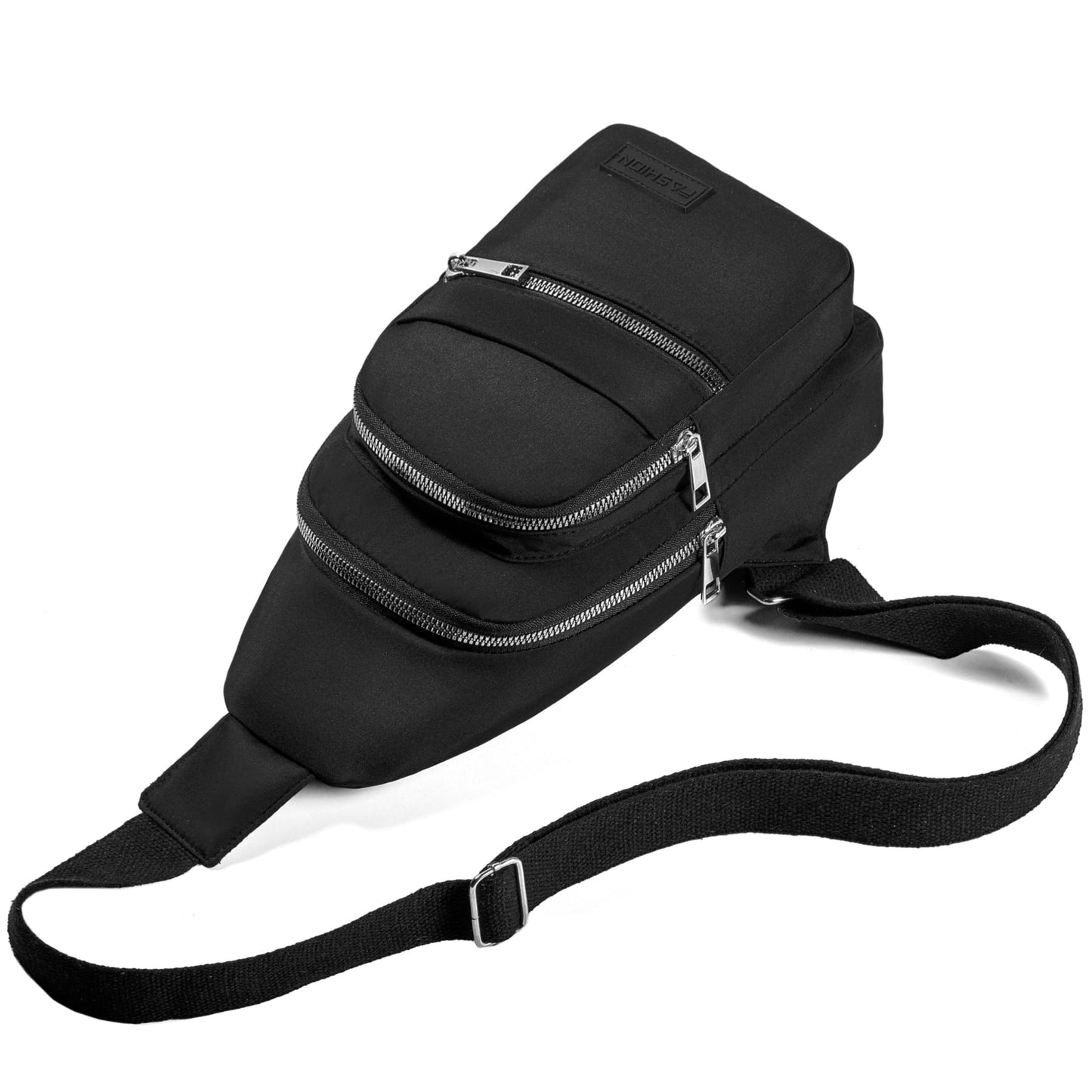 Small Sling Backpack Crossbody Sling Bag for Women, Chest Bag Daypack Fanny Pack Cross Body Bag for Outdoors Hiking Traveling - Black