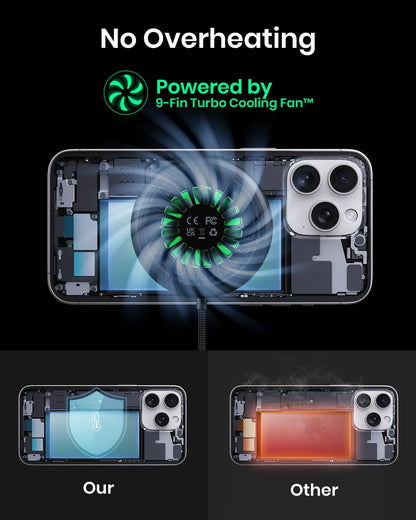 INIU Wireless Charger, 15W Fast Charging Magnetic Wireless Charger Stand, Travel Essential Wireless Charging Station with Sleep-Friendly Adaptive Light, for iPhone 16/15/14/13/12 Series, Airpods