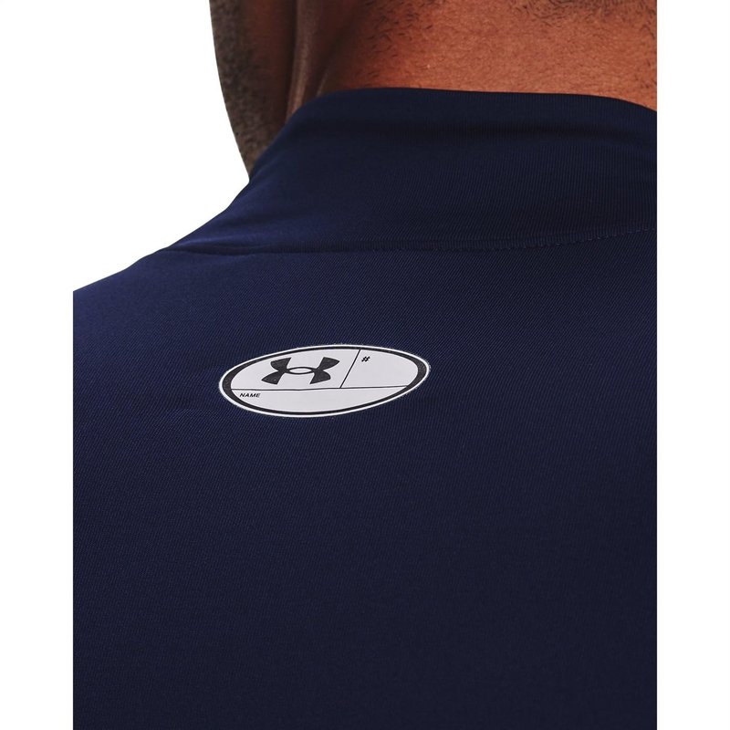 Under Armour - Mens ColdGear Armour Fitted Mock Long-Sleeve T-Shirt, Color Midnight Navy (410), Size: X-Large x Tall