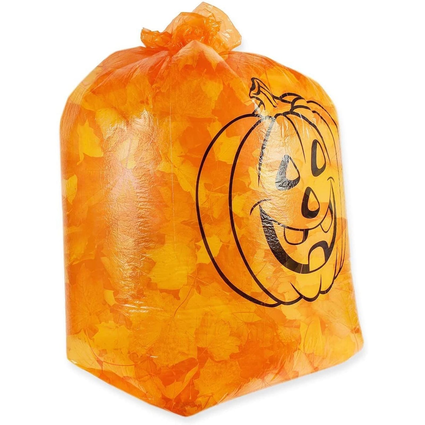Juvale Pumpkin Yard Bags - 6-Pack Orange, 4 Small 8-Gal & 2 Medium 34-Gal - Halloween Leaf & Yard Waste Bags - Durable Decorative Sacks for Halloween Party Supplies