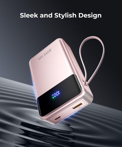 Portable-Charger-Power-Bank Travel Essentials Battery Pack USB C 30000mAh Built in Cable 22.5W Phone Fast Charging Powerbank Compatible with iPhone 16 15 14 13 12 11 iPad Samsung Google Xiaomi