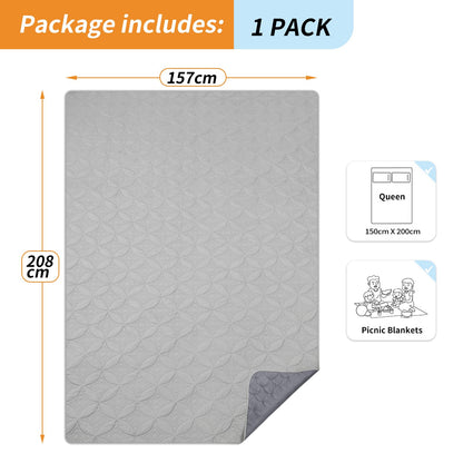 PICK FOR LIFE Waterproof Dog Blanket For Bed, 157×208cm Dog Blankets Washable Soft Reversible Puppy Blankets Anti Scratches Dirty for Bed Sofa Furniture (Light/Dark Grey)