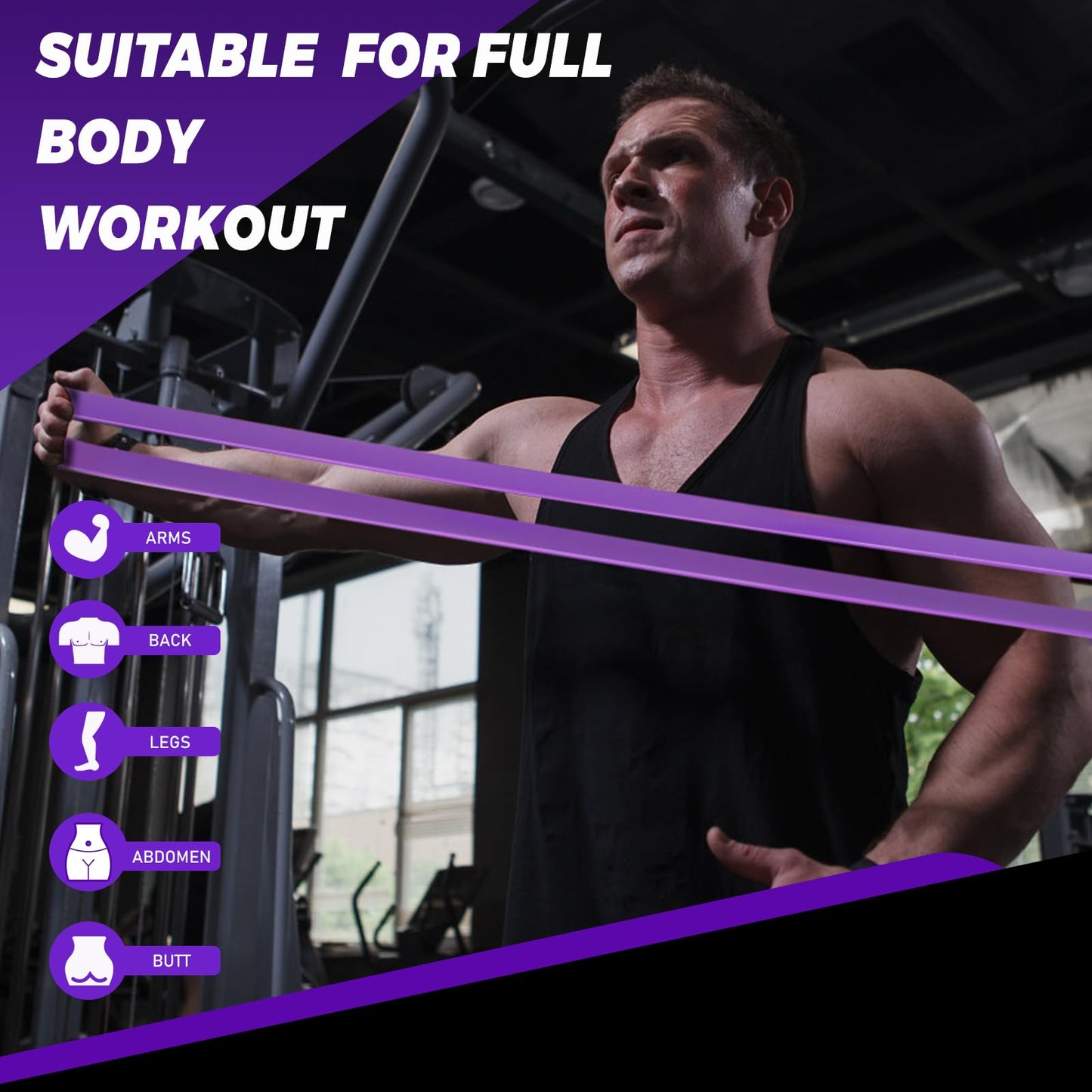 TOMSHOO 5 Packs Pull Up Assist Bands Set Resistance Loop Bands Powerlifting Exercise Stretch Bands with Door Anchor and Handles