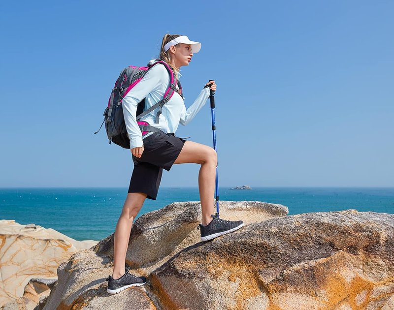 Women's Lightweight Hiking Cargo Shorts - Quick Dry Athletic Shorts with Zipper Pockets | Water Resistant, Perfect for Camping & Travel