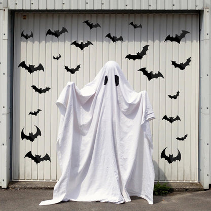 JULMELON 22pcs Halloween Car Magnets, Black Bat Decorations for Halloween Party Supplies Fridge Car Garage Door Cruise Decor