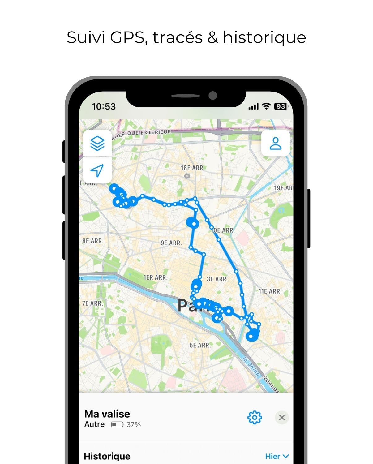 invoxia Mini GPS Tracker - Waterproof GPS Tracker with Real-time Anti-Theft Alarm - Up to 3 Months Battery Life - Includes 3 Year Subscription - Small and Lightweight - Anti-Theft for Keys, Boat