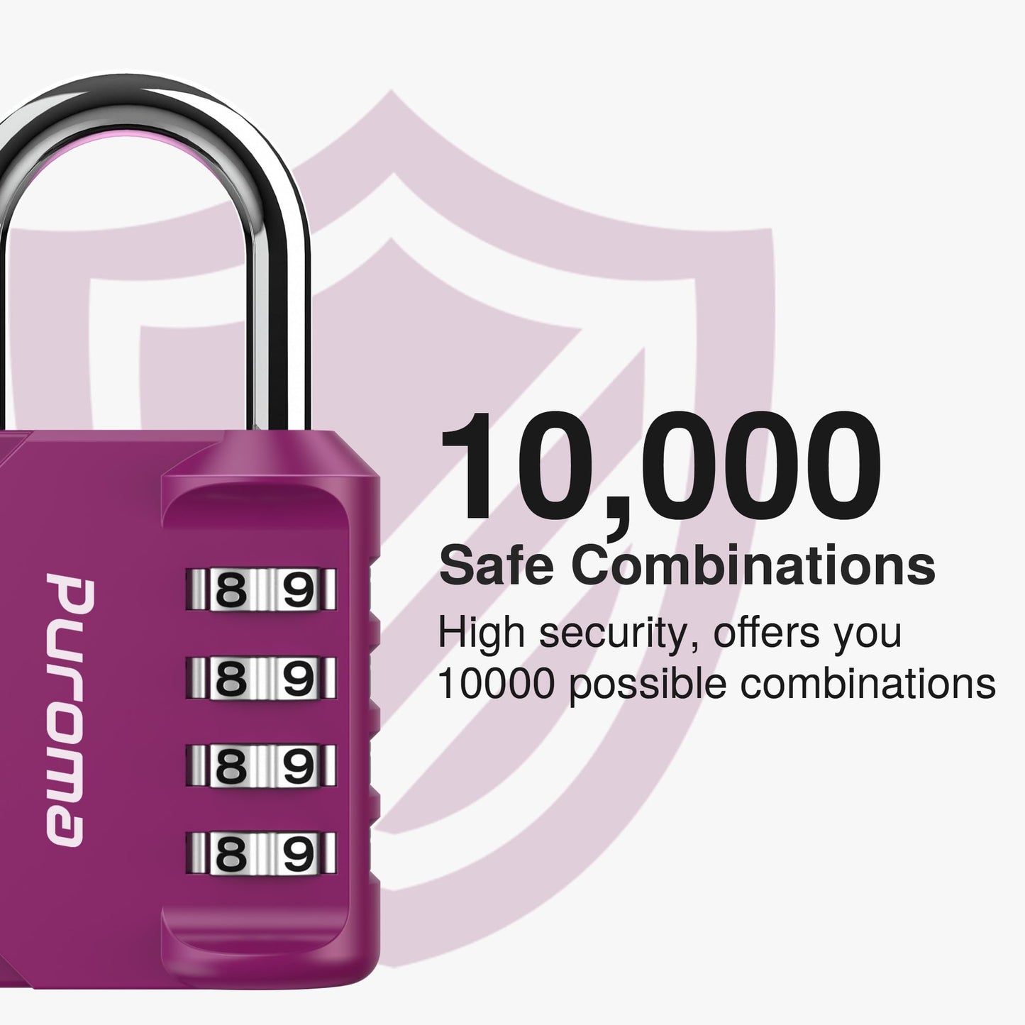 Puroma 1 Pack Combination Lock for Locker 4 Digit Outdoor Waterproof Padlock for School, Gym, Sports, Fence, Toolbox, Gate, Case, Outdoor, Hasp Storage, Cabinets (Red-Violet)