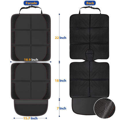 Gimars Car Seat Protector, 2 Pack, Leather Seats Protectors for Child Seats, Isofix Compatible, Waterproof Baby Carseat Cover with Thicker Pad, 2 Mesh Pockets for SUV Sedan Trunk Pet Kids