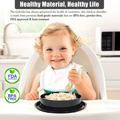 Chicken Shredder Tool Twist, Meat Shredder with Ergonomic Handle, Easy Cleaning, Anti-Slip, Dishwasher Safe - Black