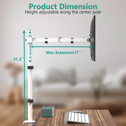 WALI Monitor Arm Mount for Desk, Single Extra Tall Computer Desk Mount, Monitor Bracket Mount Stand Single, up to 32 inch, 22 lbs (M001XL), Black