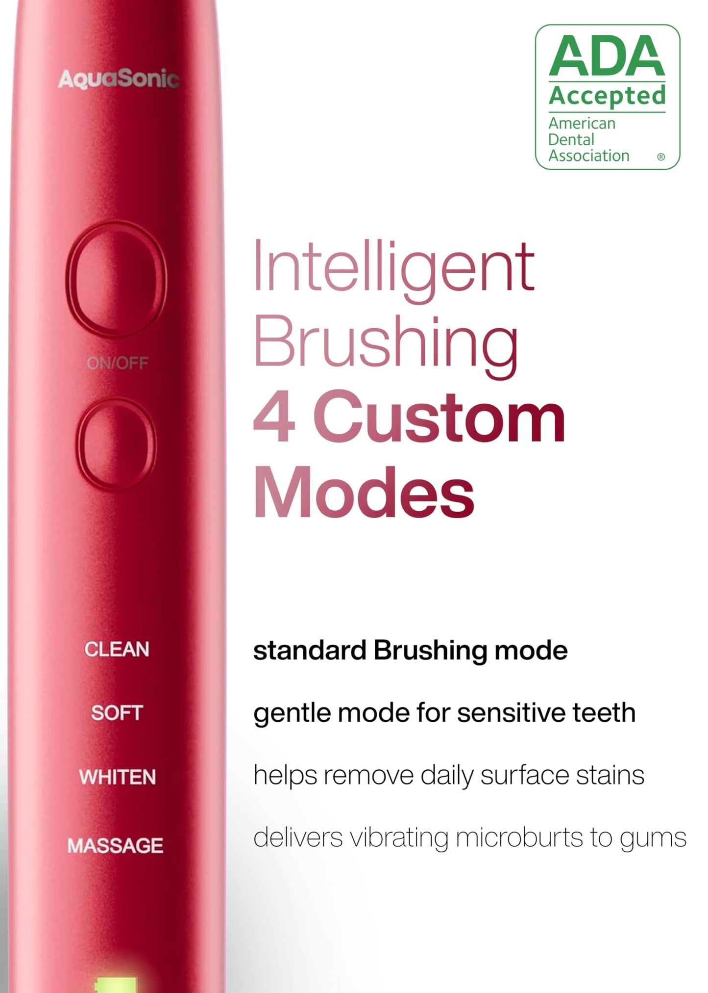 Aquasonic Vibe Series Ultra-Whitening Toothbrush – ADA Accepted Electric Toothbrush - 8 Brush Heads & Travel Case – 40,000 VPM Motor & Wireless Charging - 4 Modes w Smart Timer – Satin Rose Gold