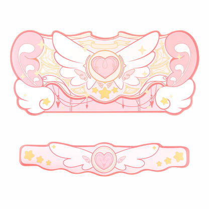 GeekShare Kawaii Mouse Pad Wrist Rest Support Set - Non-Slip Rubber Base Desk Mat and Memory Foam Wrist Rest for Keyboard and Mouse,Perfect for Gaming,or Home Office Work - Star Wings Series