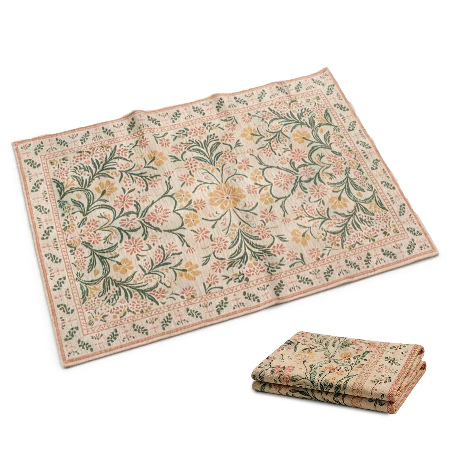 35x47 Inch Floral Desk Rug, Office Rugs for Rolling Chairs, Under Desk Carpet for Hardwood Floor, Small Office Area Rug