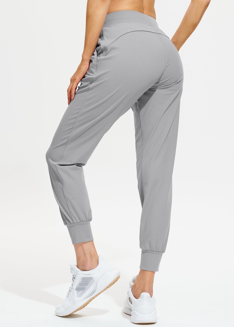 Libin Women's Joggers Pants Athletic Dance Sweatpants with Pockets Running Tapered Casual Pants for Workout,Lounge, Bright Grey XS