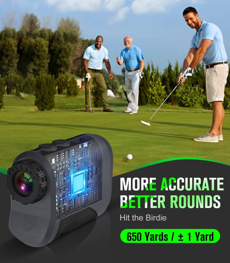 GAKOLF Golf Rangefinder with Slope Switch and Fast Acquisition︱650 Yard Range Finder Golfing with Flag Lock Vibration and Magnetic for Golfers