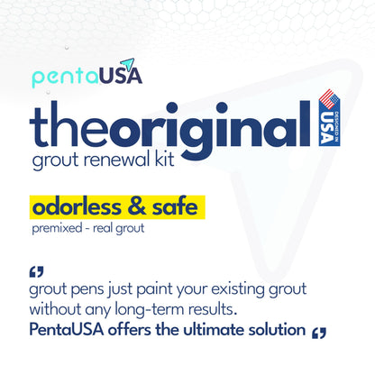 PentaUSA Grout Reviver - Ready Mixed Grout, Tile Adhesive, Fast Drying, No Sealer Required, Perfect for Bathroom, Shower and Kitchen + Mould Protection - 250gr (White)