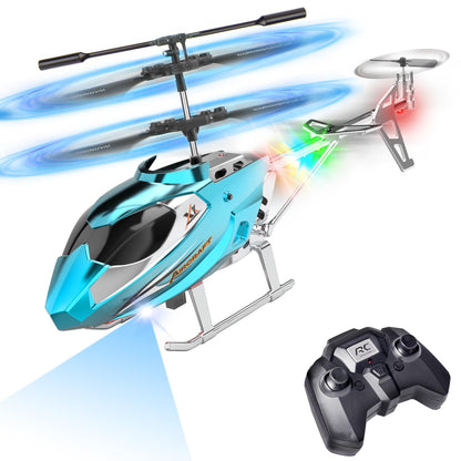 TERRAMUS Remote Control Helicopter for Kids,Altitude Hold RC Helicopters with Gyro LED Light,2.4GHz Radio Controlled Aircraft Indoor Toy with 3.5 Channel,High&Low Speed,Gift for Boys Beginner