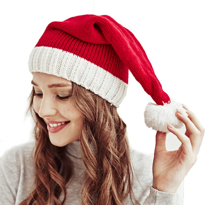 Santa's Knit Beanie Winter Hat - Soft Family Matching Xmas Christmas New Year Gifts for Women - Multicolor