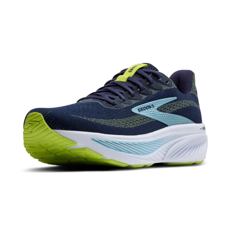 Brooks Men’s Ghost 17 Neutral Running Shoe - Peacoat/Lime/Blue - 12 Wide