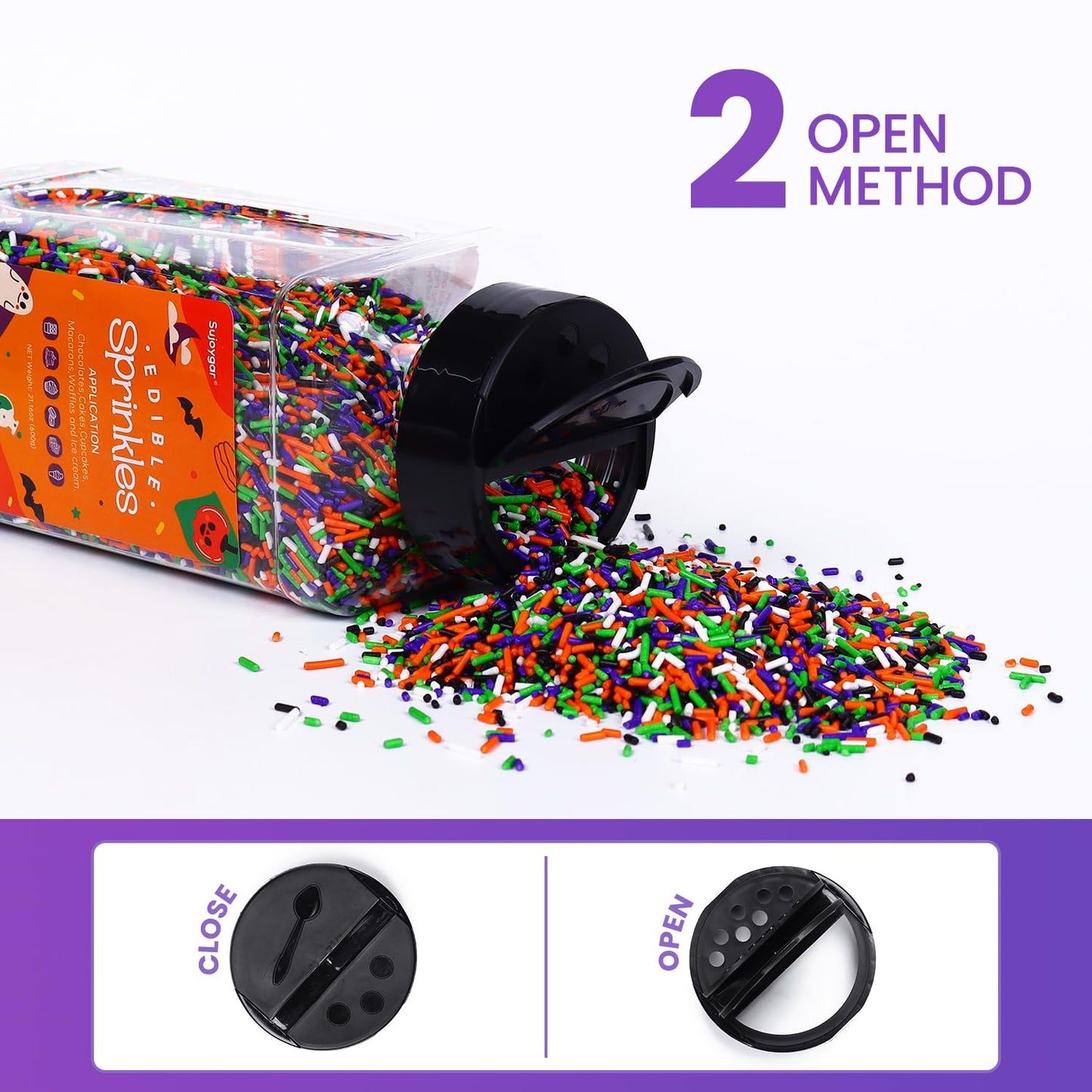 Halloween Sprinkles, Halloween Jimmies Sprinkles for Cake Decorating, 1.32LB Bulk Edible Sprinkles for Cupcake Toppers Baking Cookie Ice Cream Dount Chocolate