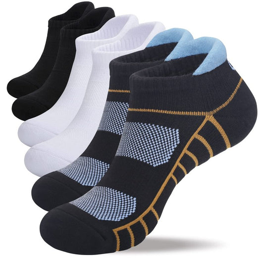 Lapulas Athletic Ankle Socks Low Cut Cushioned Anti-Blister Running Tab Sports Socks for Men and Women 6Pairs Medium